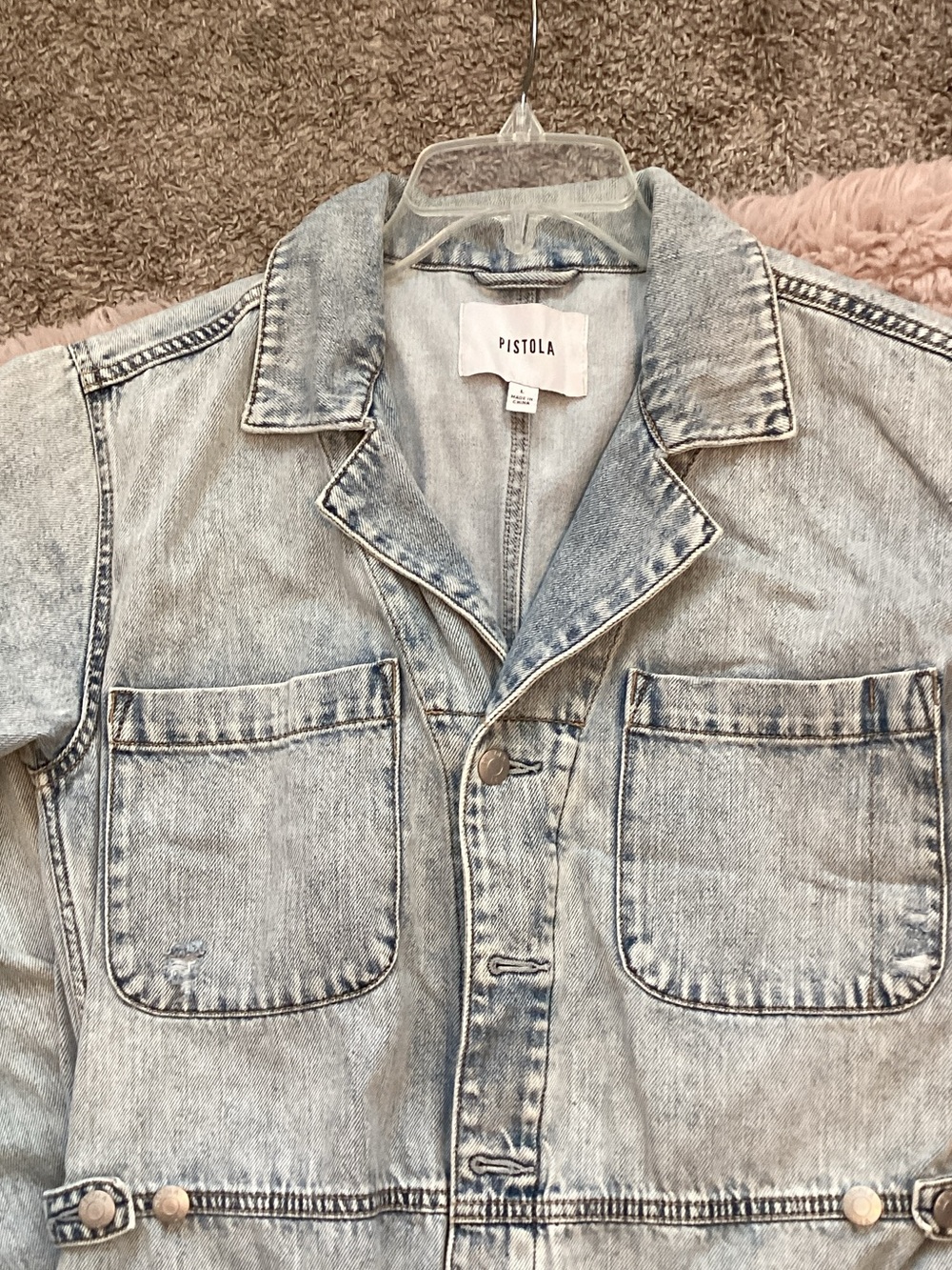 pistola Light Wash Denim Jumpsuit - Picture 6 of 6